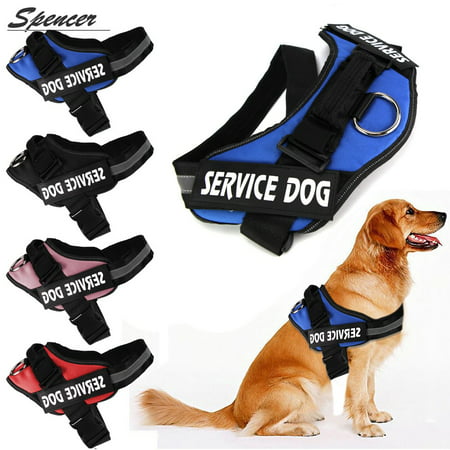 Spencer Service Dog Harness No Pull Reflective Patch Breathable Adjustable Pet Vest with Handle for Large Medium Small Dogs Outdoor Training Hunting (Red, (Best Dog Reflective Vest)