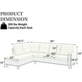 thumbnail image 5 of Caberryne Fabric Sectional Sofa for Living Room Furniture Set, L-Shape Sofa Sectional Couch with Hidden Table for Living Room/Office/Small Space/Apartment(A-Gray), 5 of 5