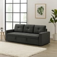 thumbnail image 6 of Biry Pull Out Sleeper Sofa Bed- Tufted Cushions- Dark Gray Fabric, 6 of 9