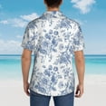 thumbnail image 6 of Balery Rose Flowers Print Men's Hawaiian Shirts Short Sleeve Beach Shirt Relaxed Fit Vacation Button Down Shirts-Medium, 6 of 9