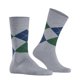 thumbnail image 2 of Calcetines de hombre Burlington - King, algodón, diseño de rombos, emblema del logotipo Gris claro/verde/azul 40-46, 2 of 4