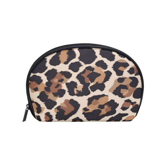 Makeup Organizer Case Cosmetic Makeup Bag Travel Toiletry Pouch Bag with Full Print Design Leopard Print