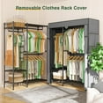 LEHOM G3C Heavy Duty Covered Clothes Rack, Garment Rack for Hanging