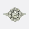 thumbnail image 5 of Art Deco Floral Halo Women's Ring, Round Cut Diamond Vintage Wedding Ring, 2.2 Ct Simulated Diamond Ring, 14k White Gold Plated, Promise Proposal Anniversary Ring For Her Special Occasion, 5 of 5