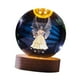 thumbnail image 4 of Bola transparente Noche de vidrio claro Luz de la pelota Decoración de la mesa decorativa Ornamento con base de madera para la sala de estudio Regalo Ángel, 4 of 8