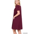 thumbnail image 3 of Zenana Women & Plus Short Sleeve Flared T-Shirt Midi Dress with Side Pockets, 3 of 4