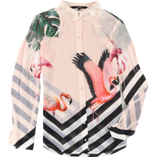 Camisa con botones GUESS LS Clouis para Mujer Multicolor XS