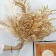 thumbnail image 1 of Flor artificial dorada, hoja de ginkgo y eucalipto, flor falsa dorada, decoración del hogar, diseño de salón de bodas, flor de plástico, 1 of 5