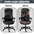 thumbnail image 4 of POLERO Floral and Hummingbird Elastic Cloth Computer Office Chair Covers with Stretch, Anti Wear All-in-One High Back Chair Slipcover for Workspace Home, 4 of 7