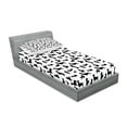 thumbnail image 2 of Dog Lover Fitted Sheet & Pillow Sham Set, Monochrome Dachshunds in Numerous Stances Active Life Pet Canine Abstract Image, Decorative 4 Piece Bedding Decor Set, Twinxl, Black White, by Ambesonne, 2 of 3