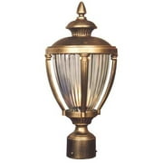 Hampton Large Post Mount Light w Ribbed Crystal Glass (Copper)