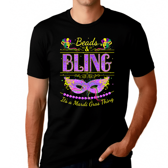 Mardi Gras Shirts for Men Funny Mardi Gras Shirts Beads & Bling It's a Mardi Gras Shirt Mardi Gras Shirt