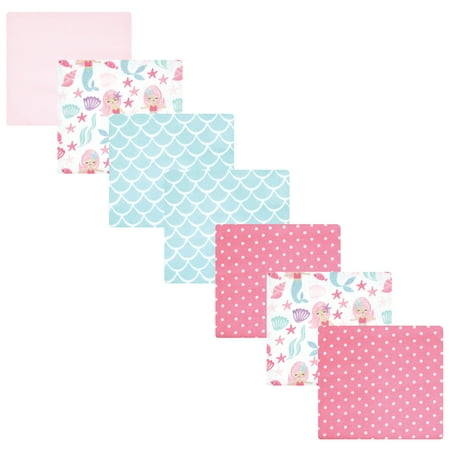 Luvable Friends Hudson Baby Flannel Receiving Blankets 7pk, Purple Mermaid
