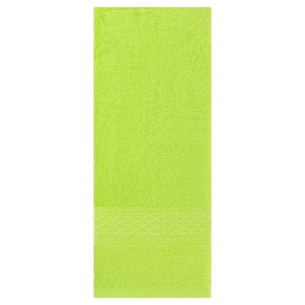 Toallas de mano de algodón absorbentes y suaves con patrón texturizado REGALWOVEN (13 x 30 pulgadas) color verde claro, juego de 2 piezas