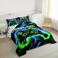 thumbnail image 3 of Castle Fairy Teens Boys Girls Blue Green Gamepads 2Pcs Bedding Comforter Set,Video Game Twin Comforter Sets,Abstract Lightning Breathable Bedding Set,Microfiber Bedroom Decor, 3 of 8