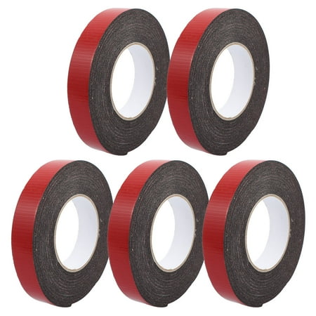 5pcs 5M 20mm x 3mm Dual-side Adhesive Shockproof Sponge Foam Tape Red Black