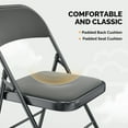 thumbnail image 2 of Ktaxon 4 Pack Folding Chairs Foldable Event Chairs with Metal Frame and Soft Fabric Cushion and Back Wedding Party Gray and Black, 2 of 10