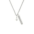 thumbnail image 2 of Delight Jewelry Silvertone 6mm Glass Imitation Pearl Bead Drop Silvertone Balance Bar Charm Necklace, 23", 2 of 4