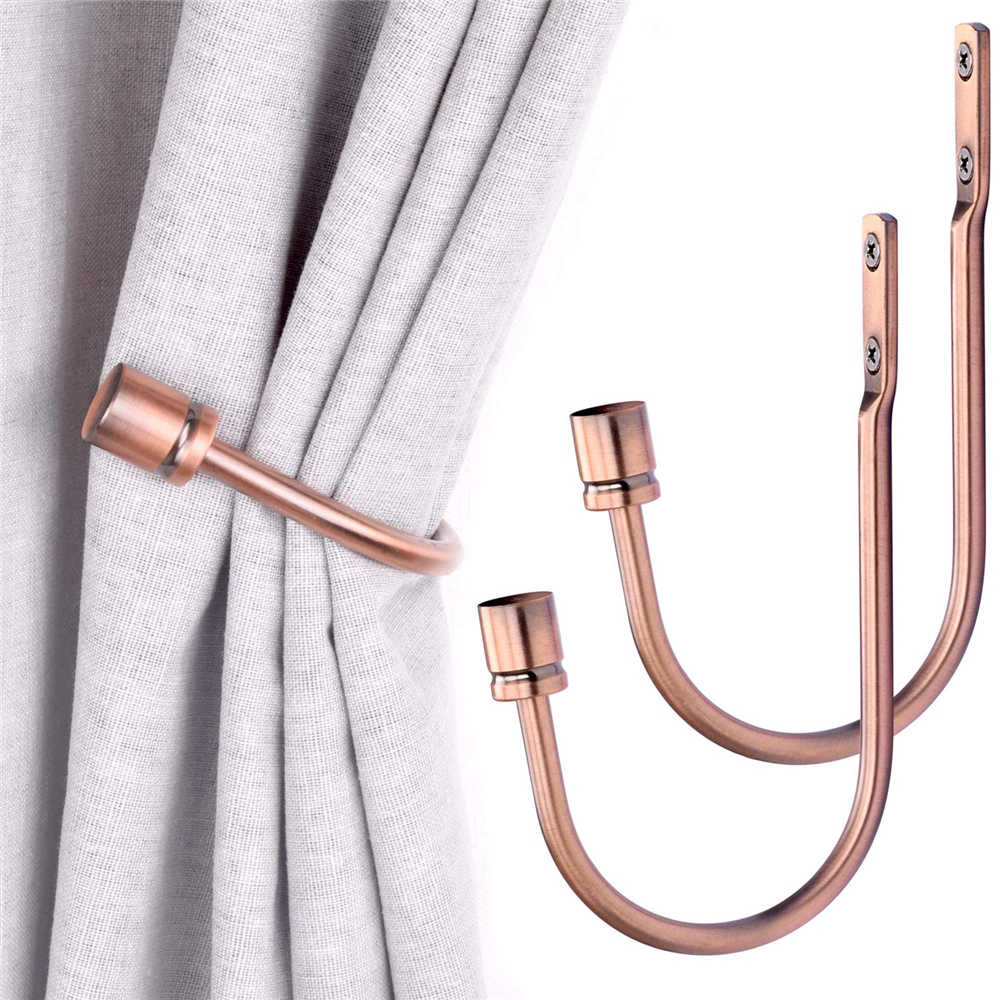 Yipa Curtain Holdbacks, 2 Pack Curtain Tieback Hooks for Drapes Silver