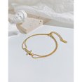 thumbnail image 2 of Pulsera de cadena de eslabones con dije de cruz para mujeres adolescentes, ajustable, dorado TUNC Sencillez, 2 of 5