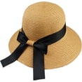 thumbnail image 1 of Sombrero de paja para playa de verano para mujer, protección UV UPF50, plegable, de ala ancha, para viajes, sombreros de Panamá para verano para mujer, 1 of 6