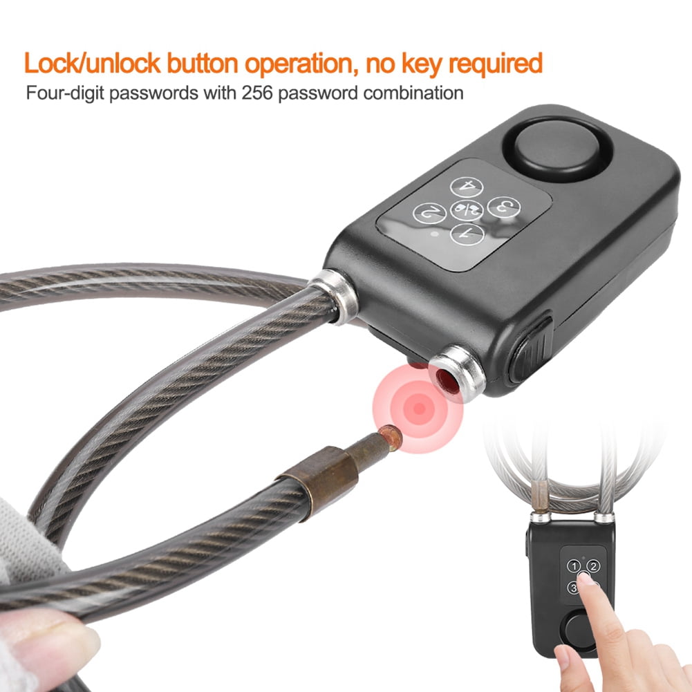 OTVIAP Bicycle Lock,110dB Smart Waterproof Password Bicycle Lock Anti-theft Alarm Lock(Batteries Not Included)