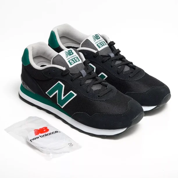 New Balance 515 Sneaker Black/Green Suede Shoes ML515UGB - Mens Sz 8.5 (W 10)