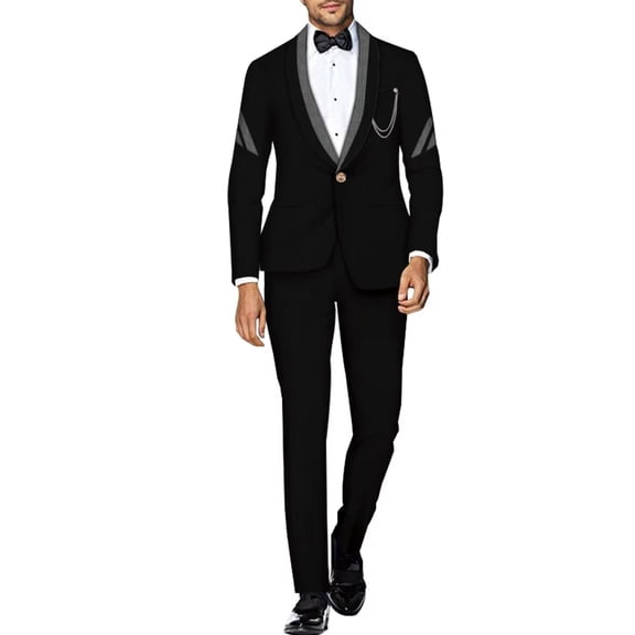 BAZINRICHE Male Slim Fit Fancy Blazers Jacket Wedding Banquet Business Party Suits WYNX800