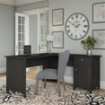 thumbnail image 2 of Scranton & Co Farmhouse Engineered Wood L Shaped Desk with Storage in Black, 2 of 7