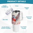 thumbnail image 4 of SKYSONIC Insulated Tumblers with Lids and Straws Handles 40oz Water Bottle Bird Sparrow 5 Travel Mug Reusable Stainless Steel Thermos Vacuum, 4 of 7