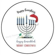 Happy Everthing Hanukkah Christmas Envelope Seals Labels Favors Stickers Phone Decal Water Bottle Stickers Car Decals, Laptop Sticker