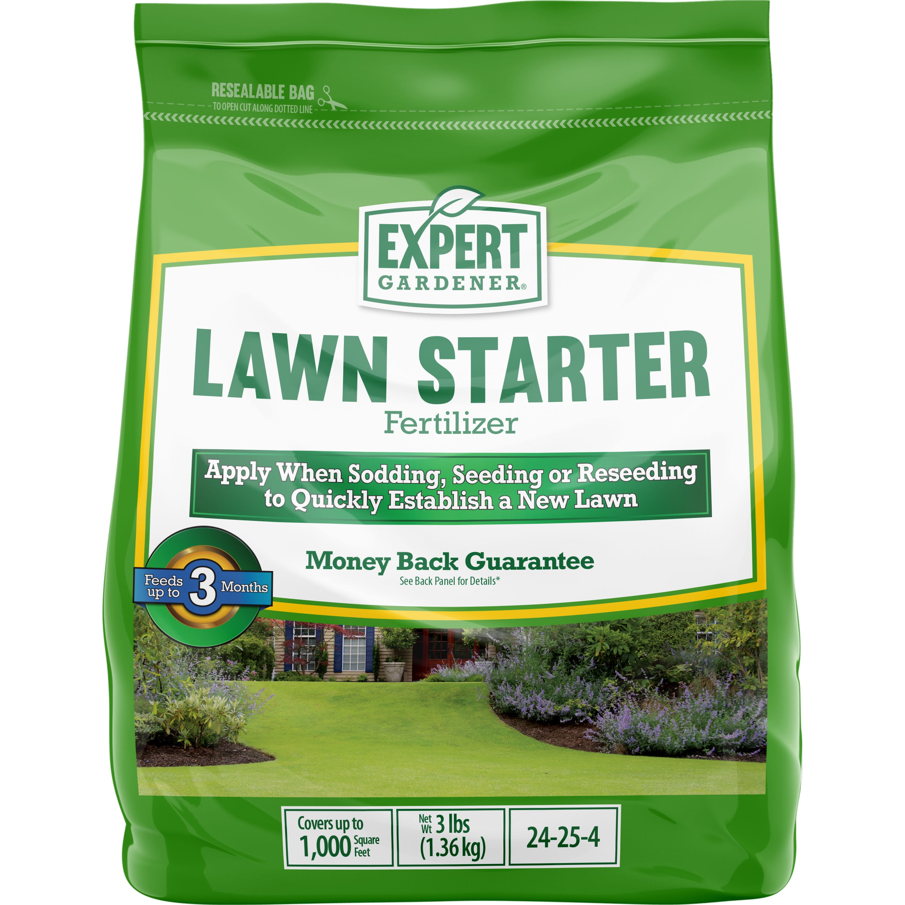 Expert Gardener Lawn Starter Lawn Food, 24254 Fertilizer, 3 lb