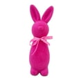 thumbnail image 3 of Figura de conejo de Pascua flocado, estatua de conejo, decoración de Pascua, linda mesa de espuma Rosa roja, 3 of 9