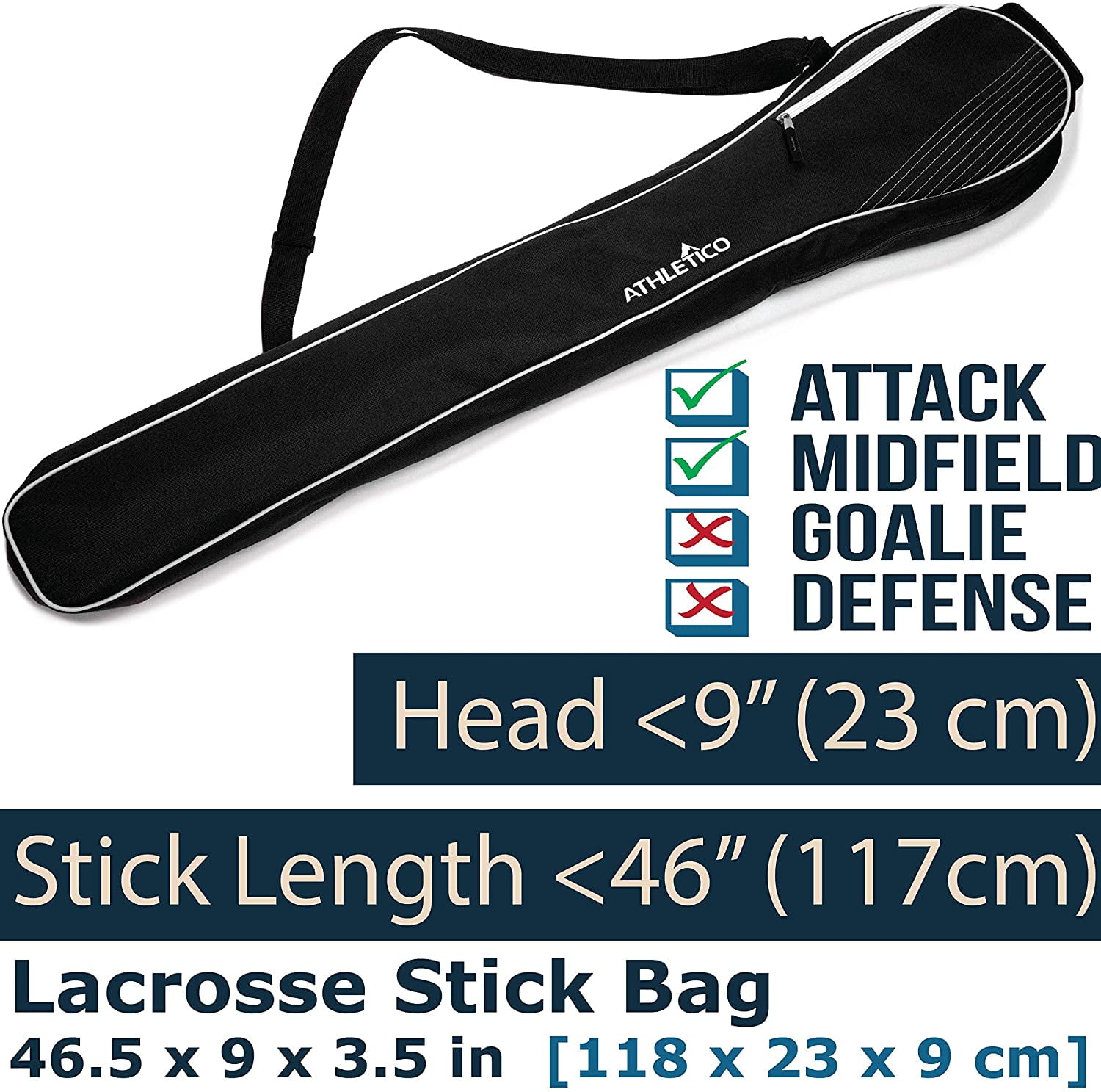 Athletico Lacrosse Stick Bag Kids & Youth Lax Equipment Bags for Boys or Girls 