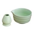 thumbnail image 4 of 2x cuenco de cerámica para Matcha, cuenco tradicional para Matcha y soporte para batidor, el mejor regalo, tazón de té portátil para amigos amantes Verde claro mayimx batidor de matcha, 4 of 9