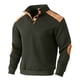 thumbnail image 4 of Kalauyu Mens Warm Sweatshirt Casual Textured Stand Collar Quarter Fall Metal Button Pullover Sweaters Long Sleeve with Pockets, 4 of 4
