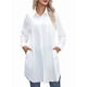 thumbnail image 3 of Vestido Camisero Informal para Mujer, Cuello en V, Botones, Larga, Holgado, Minivestido L, 3 of 8