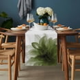 thumbnail image 2 of Sage Green Table Runner - 60 Inch Long, Kitchen Dining Table Runner Dresser Scarves, Boho Modern Floral Abstract Ombre Leaf White Farmhouse Decor for Coffee Tables Wedding Party Banquet, 2 of 8