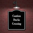 thumbnail image 2 of Caution - Ducks Crossing BLACK Aluminium Composite Sign 8.5''x10'', 2 of 9