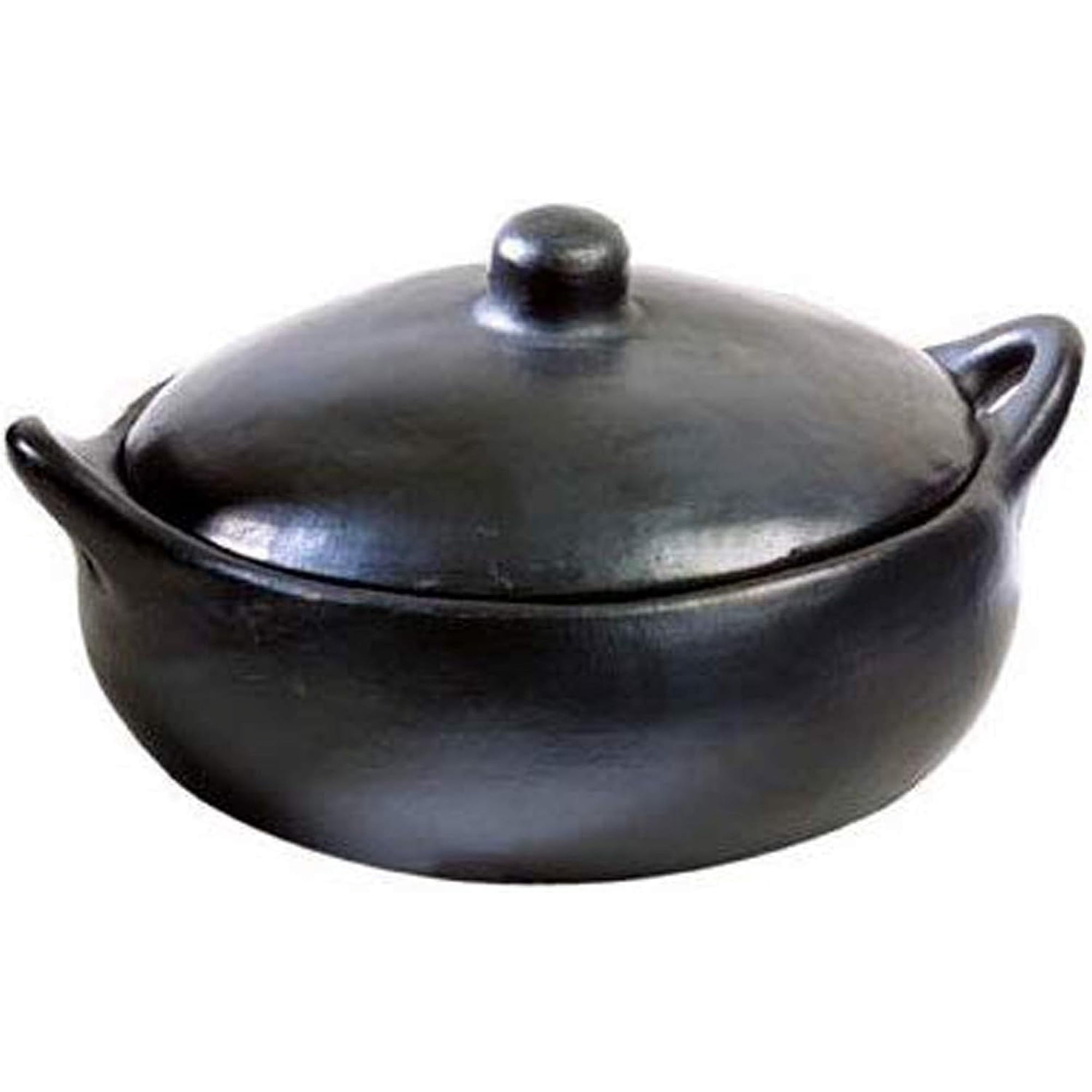 Authentic Chamba Casserole - Elegant Handmade Black Clay Cooking Pot with Cover - Perfect for Soups, Stews, Braises & More - Versatile & Durable - Stovetop Safe - 1 Qt.- Very Small Pot