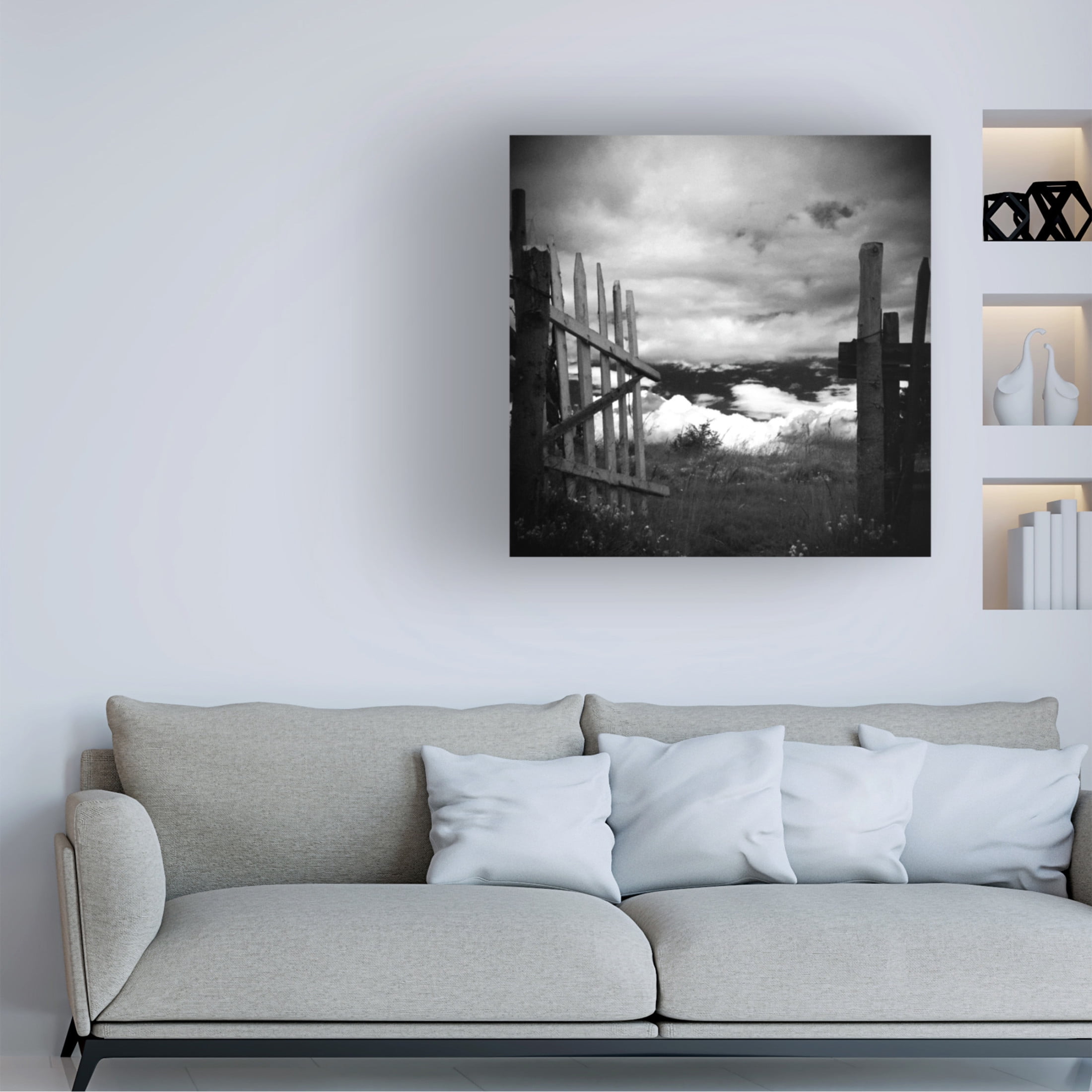 Canvas Wall Art - Codrin Lupei 'Gate Views' Wall Art for Living Room, Bedroom, or Office D?cor by Trademark Fine Art - 14 x 14 Inches