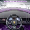 thumbnail image 3 of OLAKIDS 12V Licensed Lamborghini Sian Kids Ride On Car with Parent Remote Control, Spring Suspension, MP3 Player, Electric Toy Roadster Carbon Fiber Textured for Toddler (Purple), 3 of 10