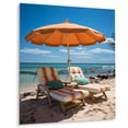 thumbnail image 2 of Designart "Vibrant Orange Beach Chairs I" Nautical & Beach Metal Art Living Room, 2 of 5