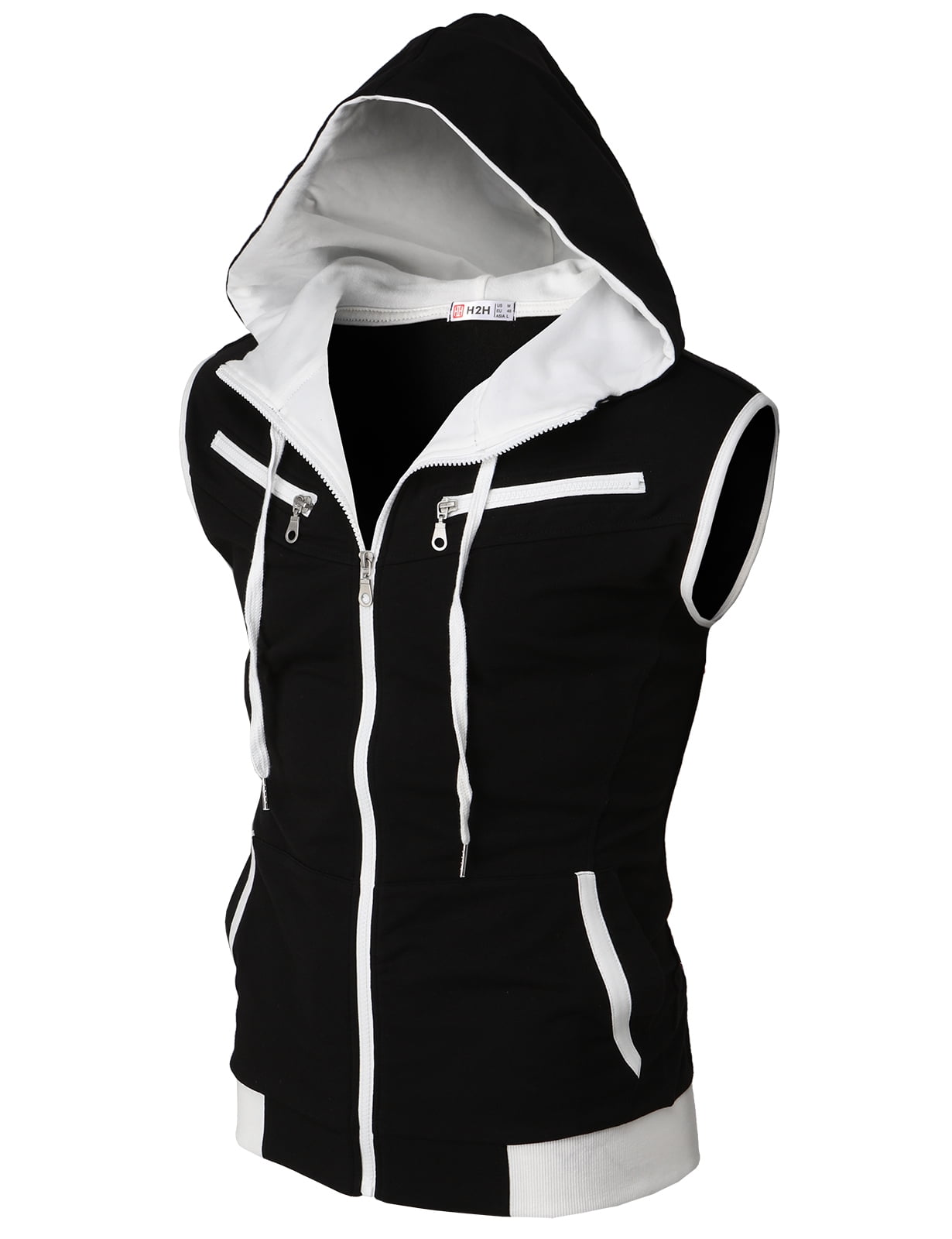 H2h Mens Casual Slim Fit Hoodie Zip-Up Long Sleeve Active Jackets