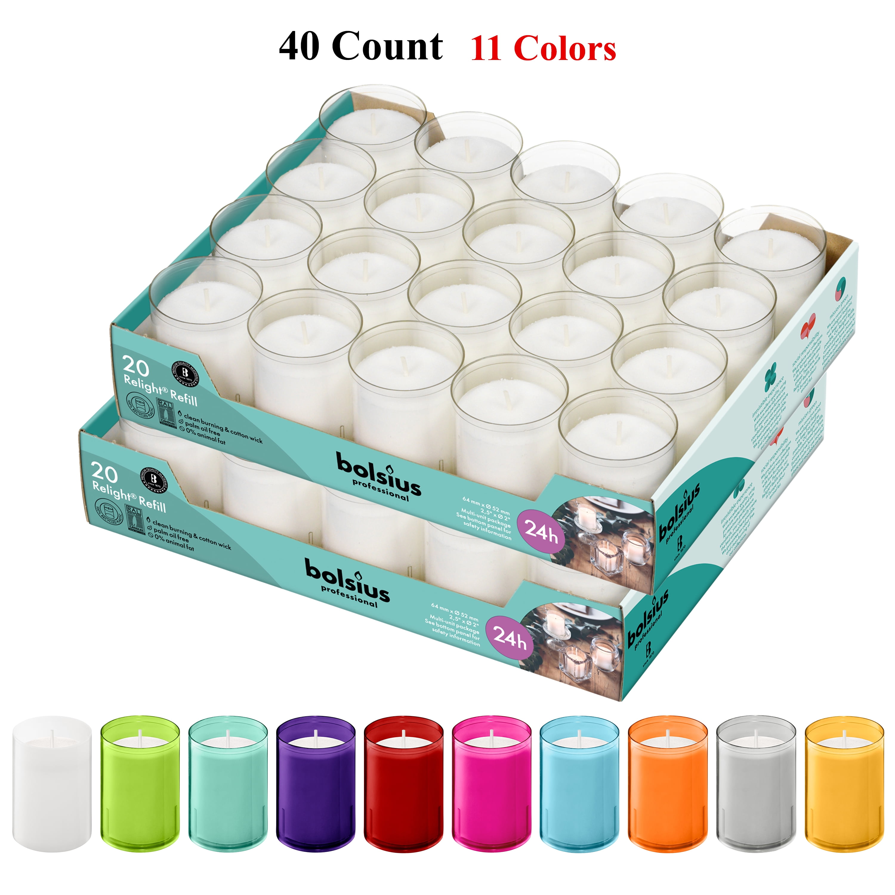 Bolsius Clear Votive Candles 40 Count Wedding Centerpiece Candles