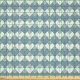 thumbnail image 2 of Ambesonne Geometric Fabric by the Yard Microfiber, Diamond Line Modern, 1 Yard, Slate Blue White Blue, 2 of 2