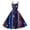 Dark Blue, variant on Women Independence Day Dresses 50s 60s Vintage Sleeveless Star and Stripe Print Cocktail Swing Dress Retro Patchwork Midi Evening Dress Blue L