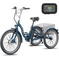 thumbnail image 6 of ABORON 24"/26" Electric Tricycle for Adults, 350W 36V Electric Trike Motorized, 7 Speeds 3 Wheels Electric Tricycle with Large Basket, 6 of 11