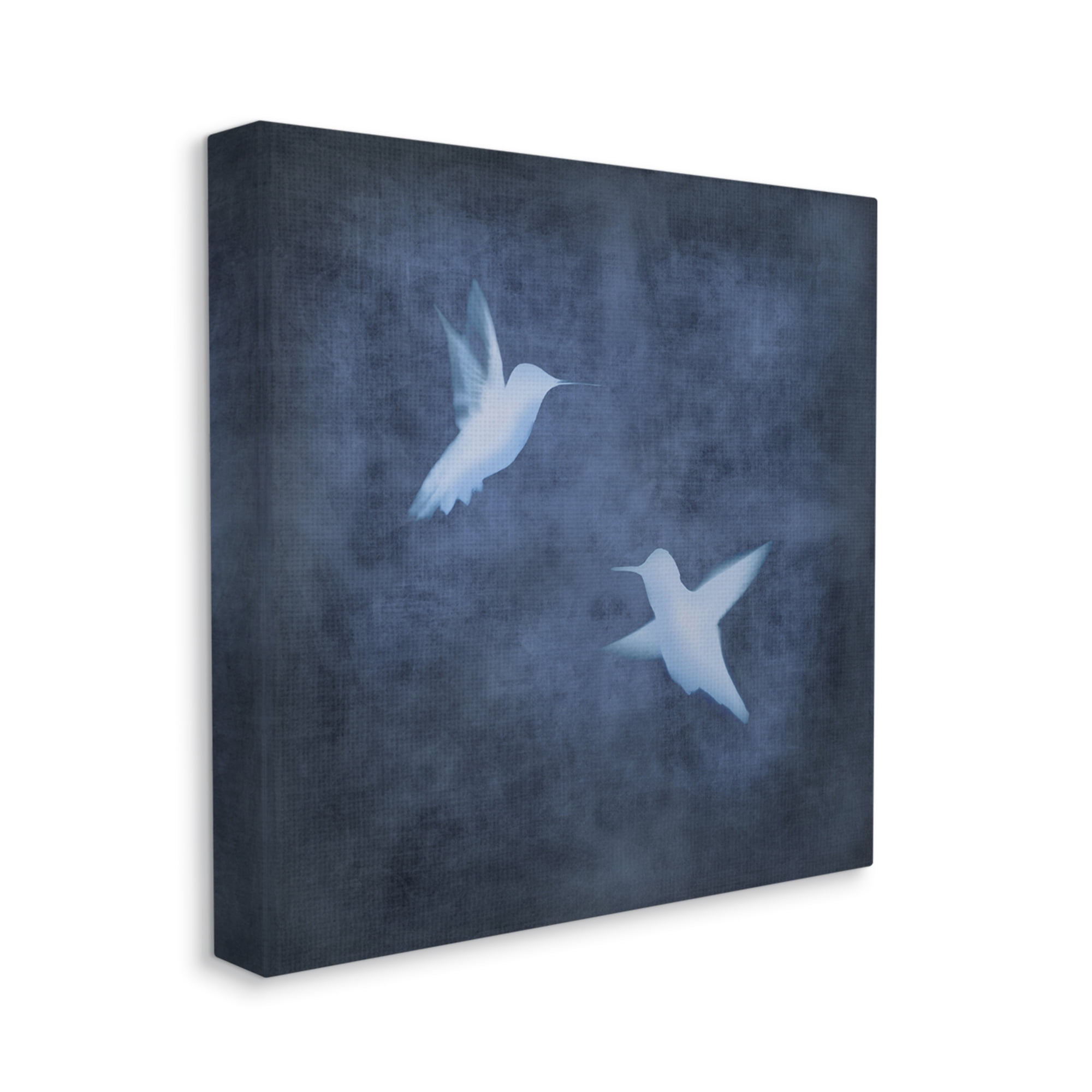 Stupell Two Birds Blue Abstract Silhouettes Animals & Insects Painting Gallery Wrapped Canvas Print Wall Art