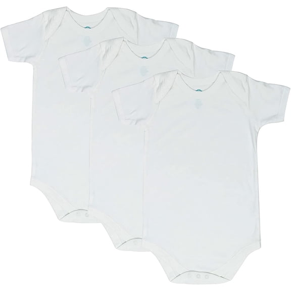 4T 5T 6T Toddler Bodysuit Short Sleeve Envelope Neck 3-Pack (4T) white